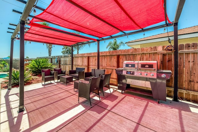 5932 E Illinois Ave, Fresno, CA 93727 - view of patio featuring fence and a pergola