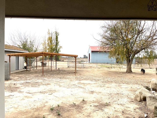 view of yard with fence