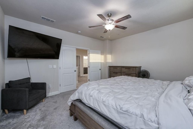 99 N Whittier Ave, Fresno, CA 93727 - bedroom featuring light carpet, a ceiling fan, and baseboards