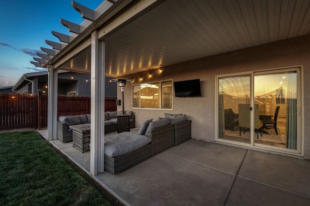 99 N Whittier Ave, Fresno, CA 93727 - view of patio featuring an outdoor hangout area and fence