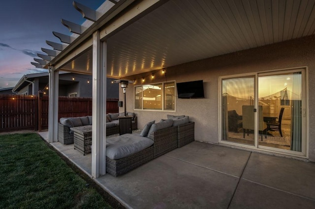 99 N Whittier Ave, Fresno, CA 93727 - view of patio / terrace featuring an outdoor living space and fence