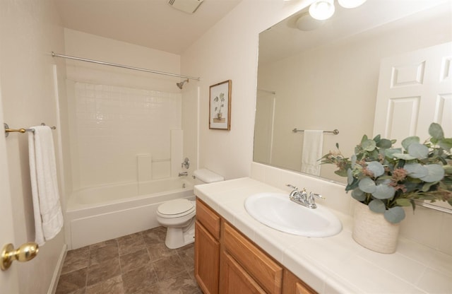3137 Indianapolis Ave, Clovis, CA 93619 - bathroom with toilet, vanity, and bathtub / shower combination
