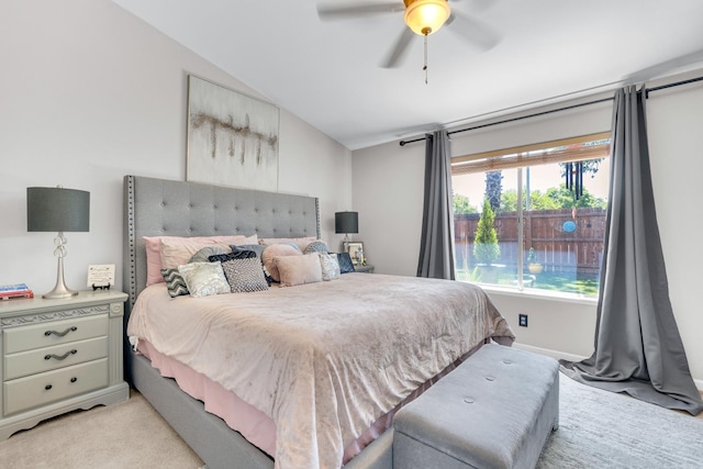 5266 E Harvest Ln, Fresno, CA 93725 - bedroom with vaulted ceiling and a ceiling fan