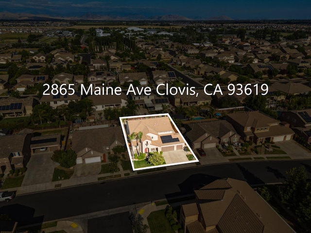 2865 Maine Ave, Clovis, CA 93619 - aerial perspective of suburban area with property parcel outlined