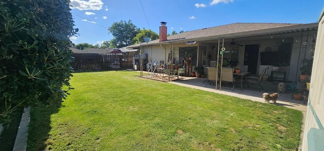 3356 E Austin Way, Fresno, CA 93726 - view of yard with a patio area and ceiling fan