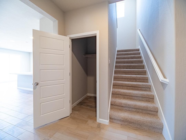 917 Beaver Pond Loop, Madera, CA 93636 - stairway with baseboards and wood finished floors