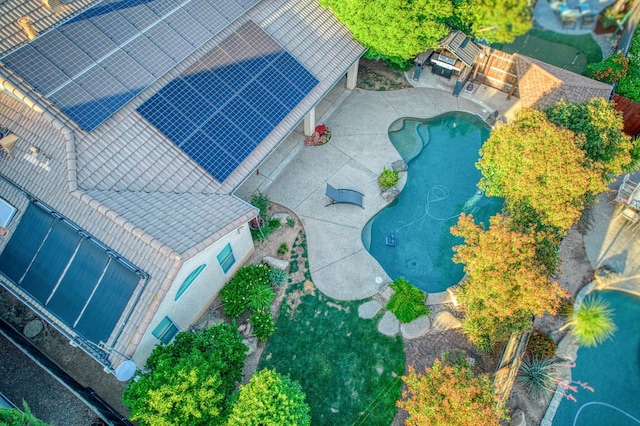 view of subject property featuring a pool area