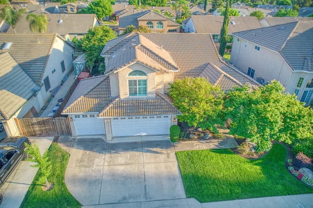 aerial view of residential area