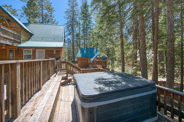 41533 Indian Rock Rd, Shaver Lake, CA 93664 - deck with a hot tub