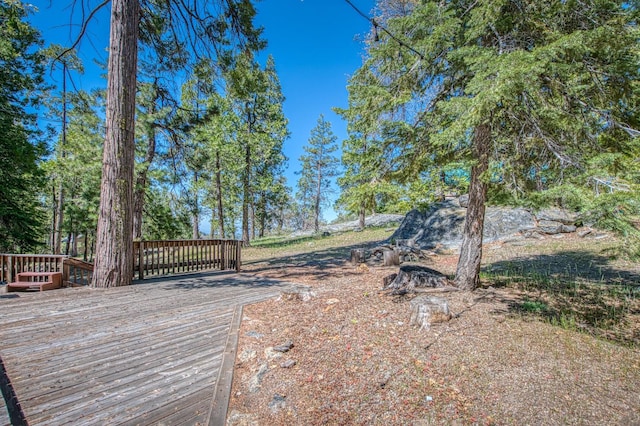 41533 Indian Rock Rd, Shaver Lake, CA 93664 - view of yard featuring a deck