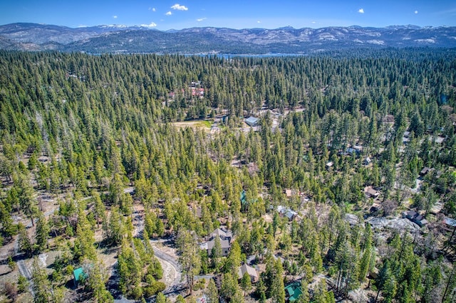 41533 Indian Rock Rd, Shaver Lake, CA 93664 - aerial overview of property's location with a forest and mountains