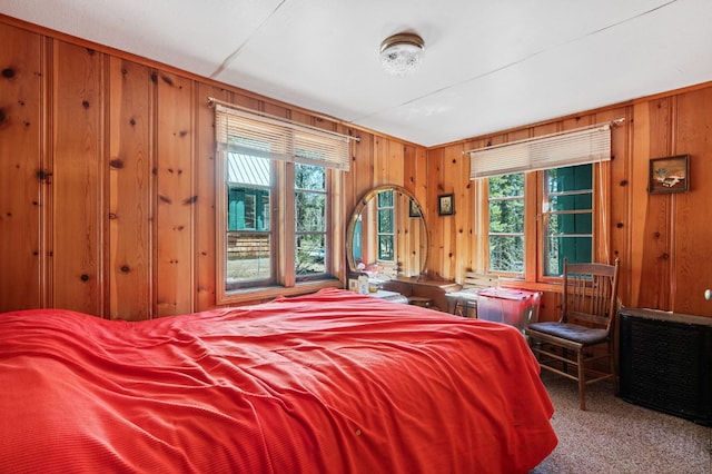 58374 Huntington Lake Rd Unit 12, Lakeshore, CA 93634 - carpeted bedroom with wood walls