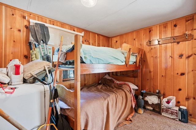 58374 Huntington Lake Rd Unit 12, Lakeshore, CA 93634 - carpeted bedroom with wood walls