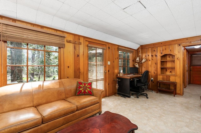 58374 Huntington Lake Rd Unit 12, Lakeshore, CA 93634 - office featuring wood walls, light floors, and vaulted ceiling