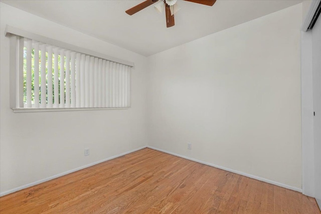 3512 E Simpson Ave, Fresno, CA 93703 - unfurnished room featuring a ceiling fan, wood finished floors, and baseboards