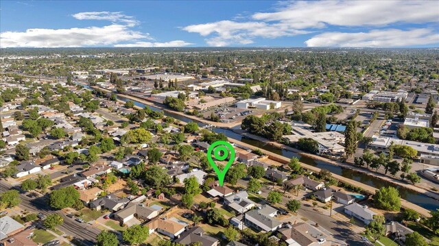 3512 E Simpson Ave, Fresno, CA 93703 - aerial overview of property's location with nearby suburban area