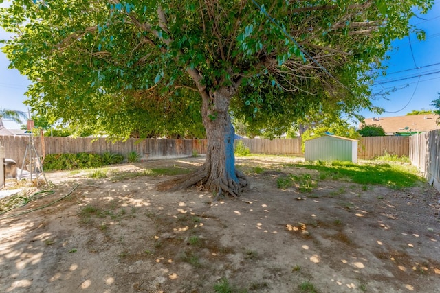 1428 E Simpson, Fresno, CA 93704 - fenced backyard featuring a shed and an outdoor structure