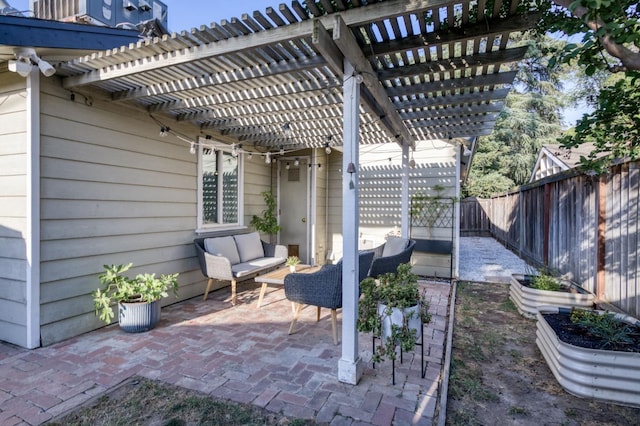 3519 N Van Ness Blvd, Fresno, CA 93704 - view of patio featuring a fenced backyard and a pergola