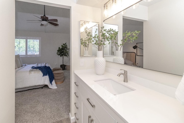 5455 N Marty Ave Unit 132, Fresno, CA 93711 - bathroom with a ceiling fan and vanity