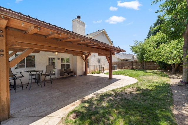 view of yard featuring a patio area and cooling unit