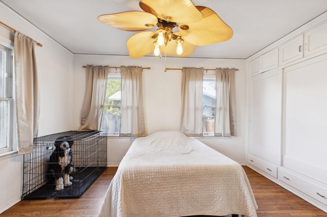 2020 N Fruit Ave, Fresno, CA 93705 - bedroom featuring wood finished floors and a ceiling fan