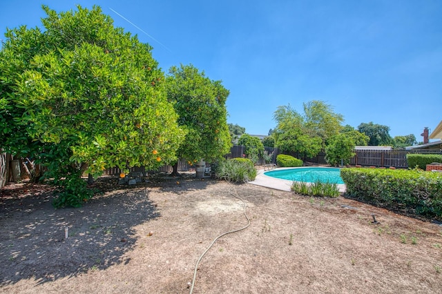 view of pool with a fenced backyard