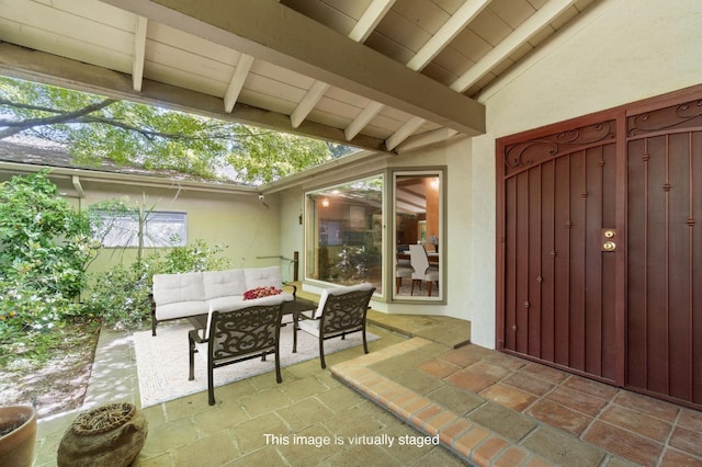 view of patio featuring an outdoor hangout area