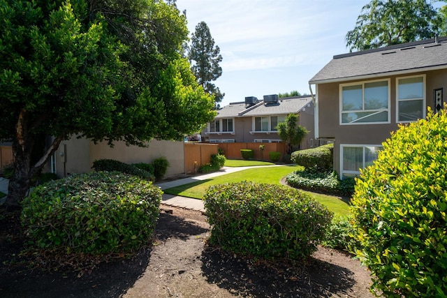 view of yard with fence