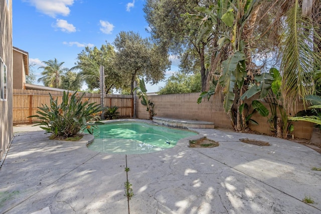 3225 N Mendonca St, Visalia, CA 93291 - view of swimming pool featuring a patio and a fenced backyard