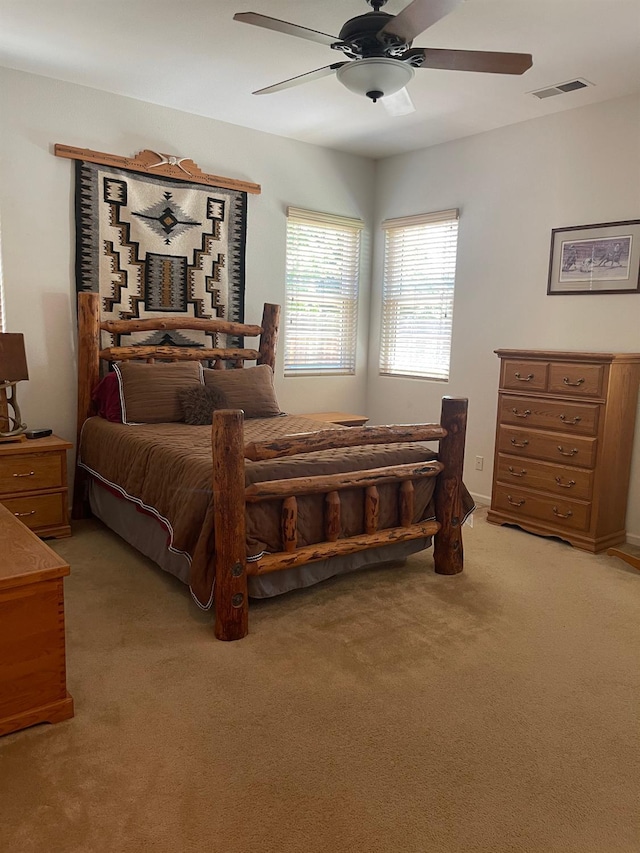 2644 Gibson Ave, Clovis, CA 93611 - bedroom with light colored carpet and a ceiling fan