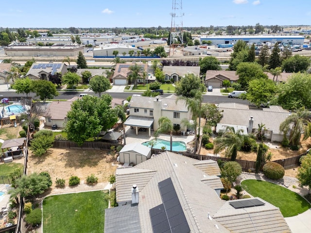5532 N Cleo Ave, Fresno, CA 93722 - aerial perspective of suburban area with a pool area