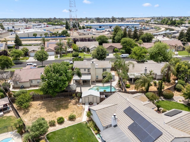 5532 N Cleo Ave, Fresno, CA 93722 - aerial perspective of suburban area with a pool