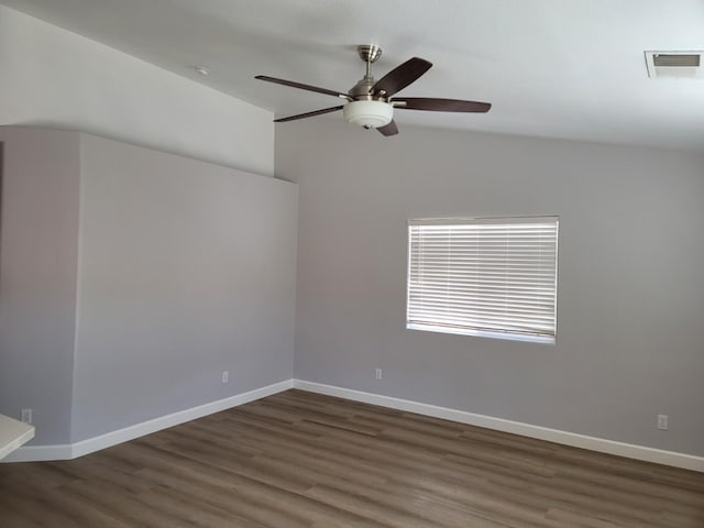 3656 N Laverne Ave, Fresno, CA 93727 - empty room featuring wood finished floors, a ceiling fan, and baseboards