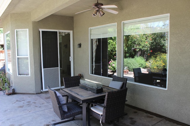 373 W Houston Ave, Clovis, CA 93611 - view of patio / terrace featuring ceiling fan and outdoor dining area