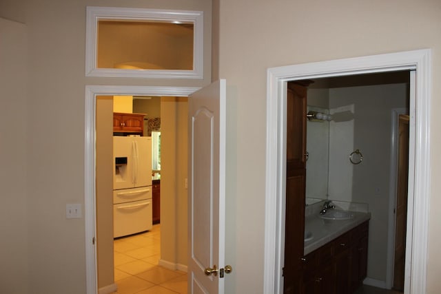 373 W Houston Ave, Clovis, CA 93611 - bathroom with tile patterned floors and vanity