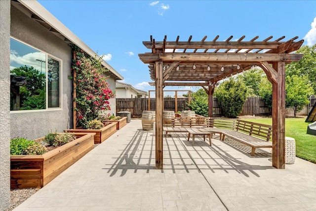 2315 W Malone St, Hanford, CA 93230 - view of patio with a garden and a pergola