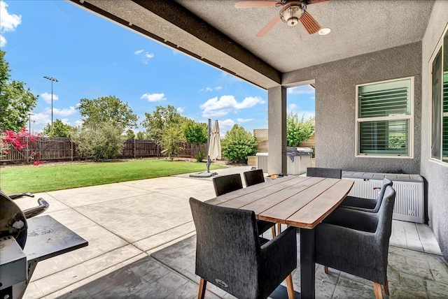 2315 W Malone St, Hanford, CA 93230 - view of patio with a ceiling fan and outdoor dining space