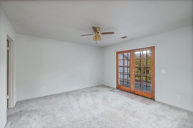 5664 Clouds Rst, Mariposa, CA 95338 - carpeted spare room with french doors, ceiling fan, and baseboards