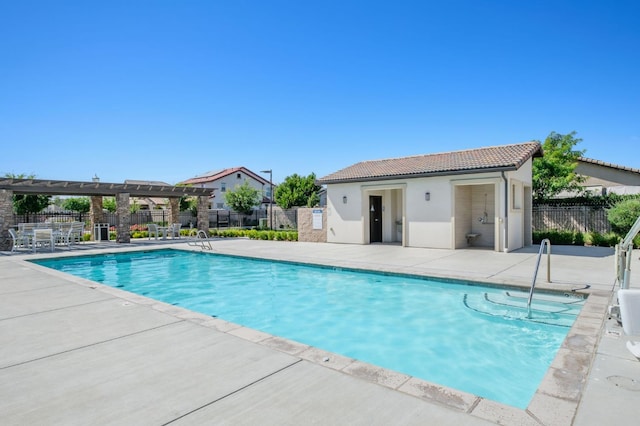 1362 E Via Viola Way, Fresno, CA 93730 - community pool with fence, a pergola, and a patio