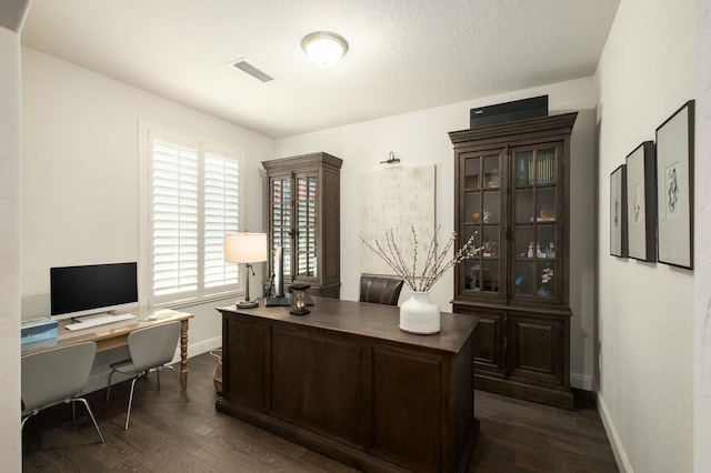 1362 E Via Viola Way, Fresno, CA 93730 - home office featuring dark wood-style flooring and baseboards