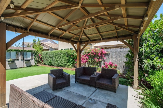 1362 E Via Viola Way, Fresno, CA 93730 - view of patio / terrace with a gazebo and outdoor lounge area
