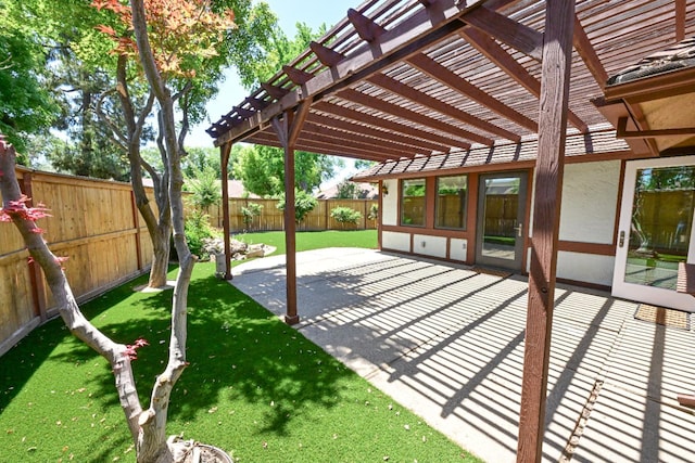 view of patio / terrace featuring a pergola