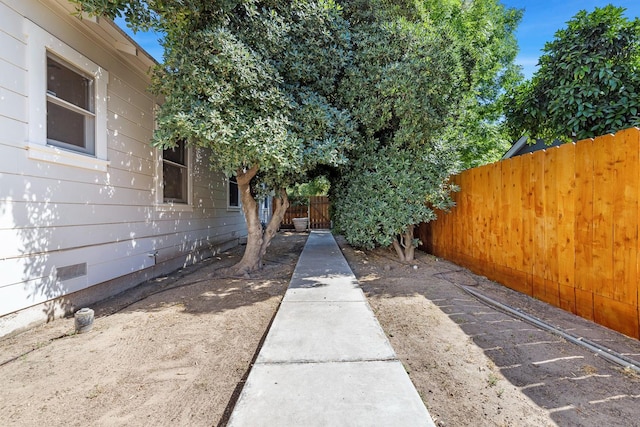 view of yard with fence