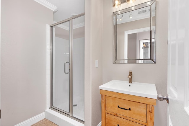 10717 N Bunkerhill Dr, Fresno, CA 93730 - bathroom with a stall shower and vanity