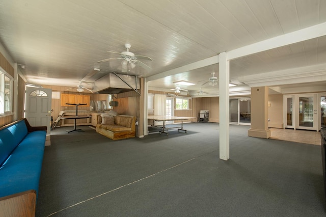8067 E Belmont Ave, Fresno, CA 93737 - carpeted living room with ceiling fan