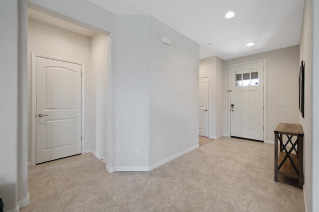 6326 W Sweet Ct, Visalia, CA 93291 - foyer entrance with recessed lighting, light tile patterned floors, and baseboards
