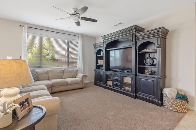 6326 W Sweet Ct, Visalia, CA 93291 - living area featuring ceiling fan and baseboards