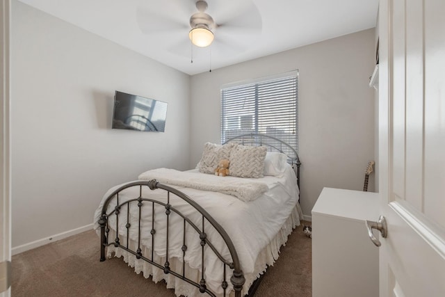 6326 W Sweet Ct, Visalia, CA 93291 - bedroom featuring carpet, baseboards, and a ceiling fan