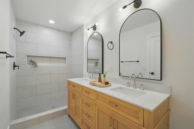 2712 Westgate Dr, Madera, CA 93637 - full bathroom featuring double vanity and walk in shower