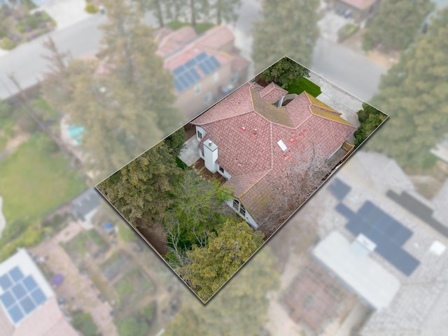 aerial overview of property's location featuring property parcel outlined
